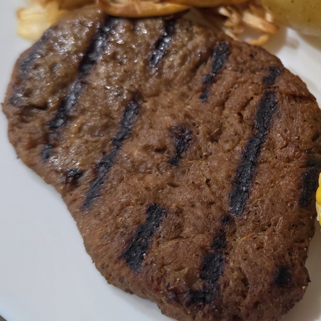 Grilled seitan steak with char marks